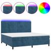 vidaXL Sommier &agrave; lattes de lit avec matelas LED Bleu fonc&eacute; 200x200 cm