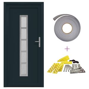 vidaXL Porte Frontale Anthracite 88 x 200 cm PVC
