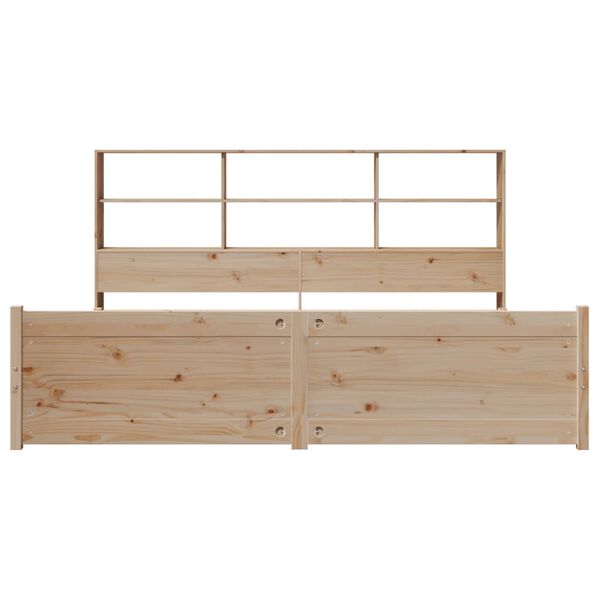 vidaXL Lit biblioth&egrave;que sans matelas 200x200 cm bois massif de pin