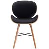 vidaXL Chaises à manger lot de 2 noir similicuir et bois courbé