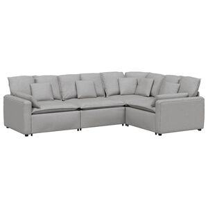 vidaXL Canap&eacute; modulable avec coussins en tissu gris nuage
