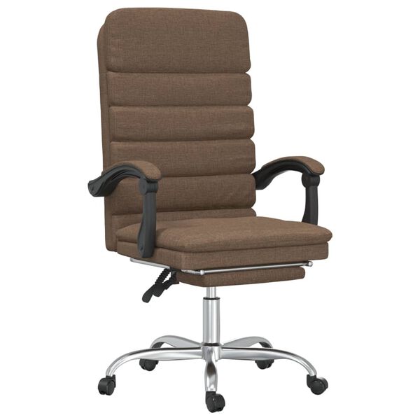 vidaXL Fauteuil de massage inclinable de bureau Marron Tissu