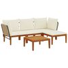 vidaXL 5 pc Bois d'acacia massif et corde Naturel