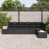 vidaXL Ensemble de canap&eacute; de jardin avec coussin 6 pcs Noir Polyrotin