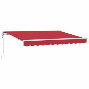 vidaXL Auvent R&eacute;tractable Rouge 350 x 200 cm tissu
