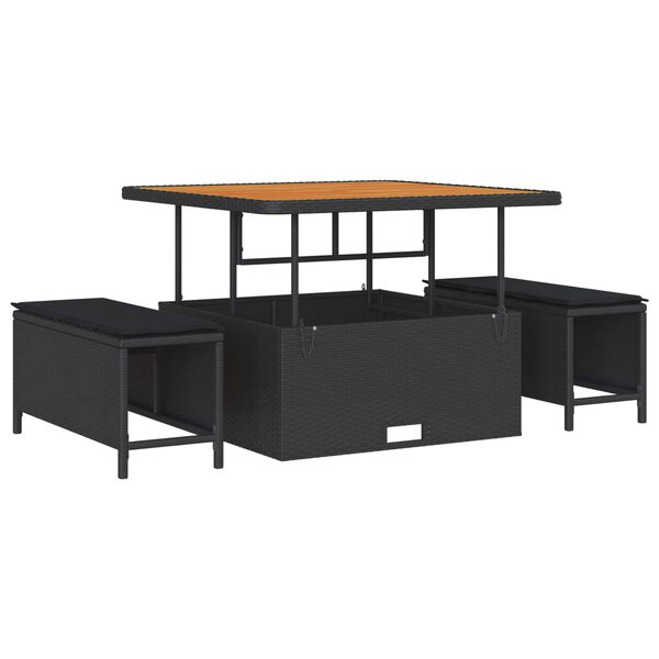 vidaXL Ensemble de canap&eacute; de jardin 9 pcs Noir polyrotin