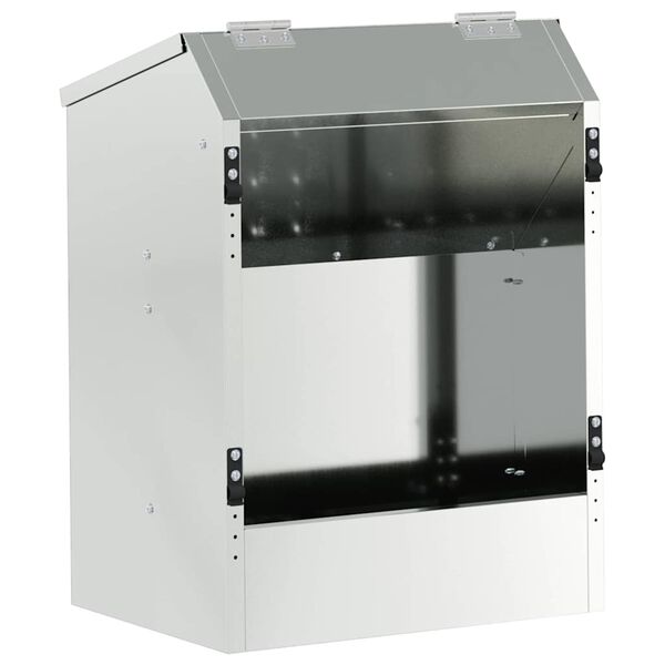 vidaXL Distributeur pour lapins Argent 64.5 x 25.5 x 45.5 cm