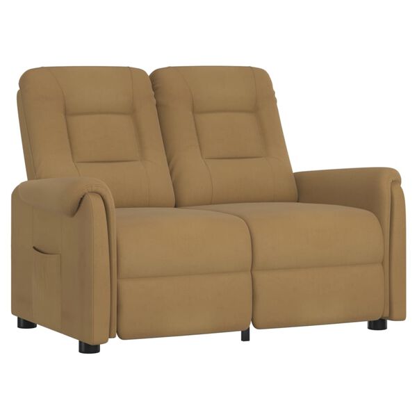 vidaXL Fauteuil de massage inclinable 2 places taupe tissu microfibre