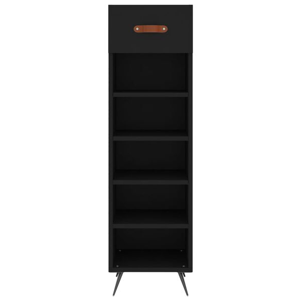 vidaXL Armoire à chaussures noir 30x35x105 cm bois d'ingénierie