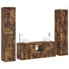 vidaXL Ensemble de mobilier de salle de bain 5 pc Ch&ecirc;ne fum&eacute;