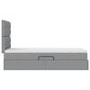 vidaXL Lit avec rangement et matelas Gris clair 90 x 190 cm Polyester