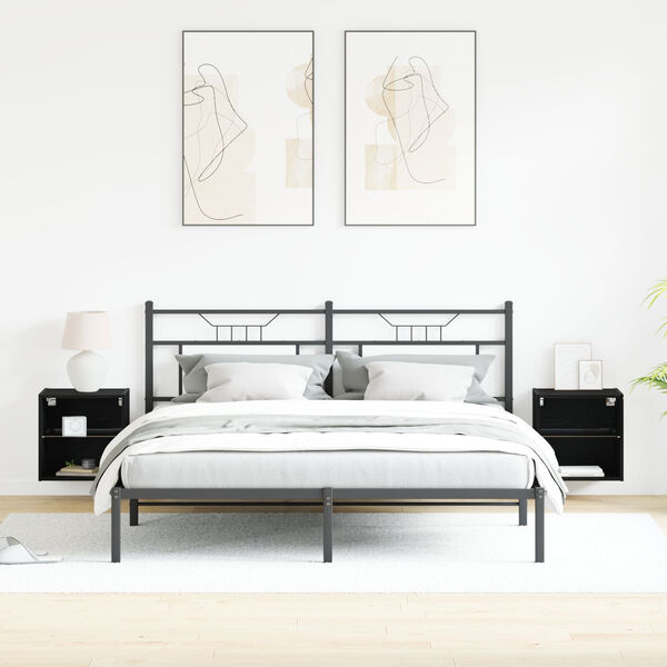 vidaXL Étagère flottante avec étagère 2 pcs Noir 40 x 28,5 x 40 cm