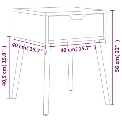 vidaXL Tables de chevet 2 pcs Blanc/chêne sonoma 40x40x56 cm Aggloméré