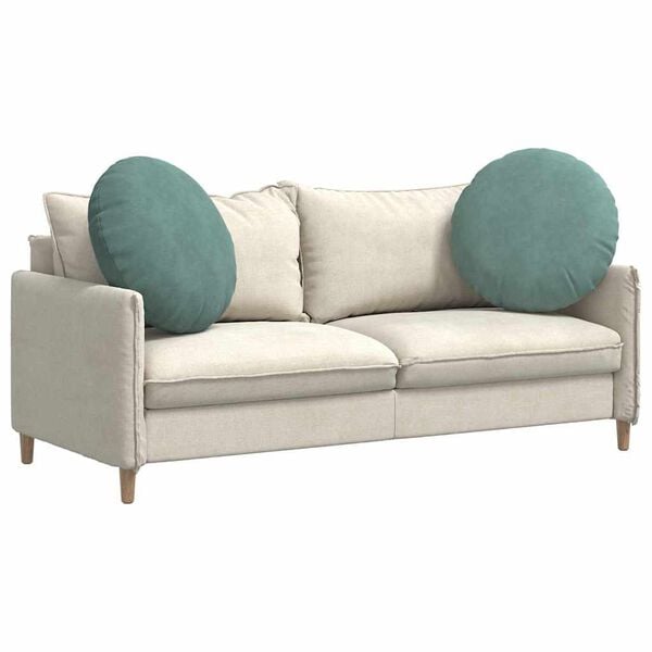 vidaXL Coussins de si&egrave;ge 2 pcs Vert Mer &Oslash; 40 x 13 cm Velours