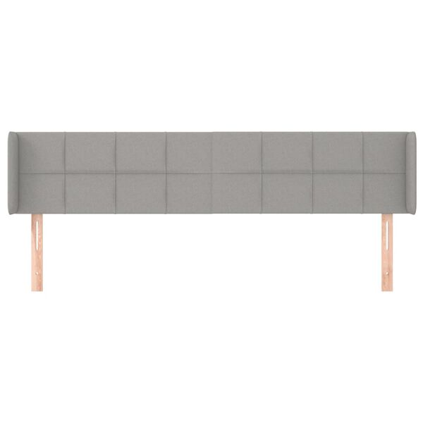 vidaXL T&ecirc;te de lit avec oreilles Gris clair 203x16x78/88 cm Tissu