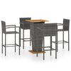 vidaXL Ensemble de bar de jardin 5 pcs Gris