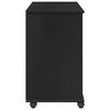 vidaXL Cabinet roulant Noir 63,5 x 39 x 65,5 cm Bois de Pin Massif