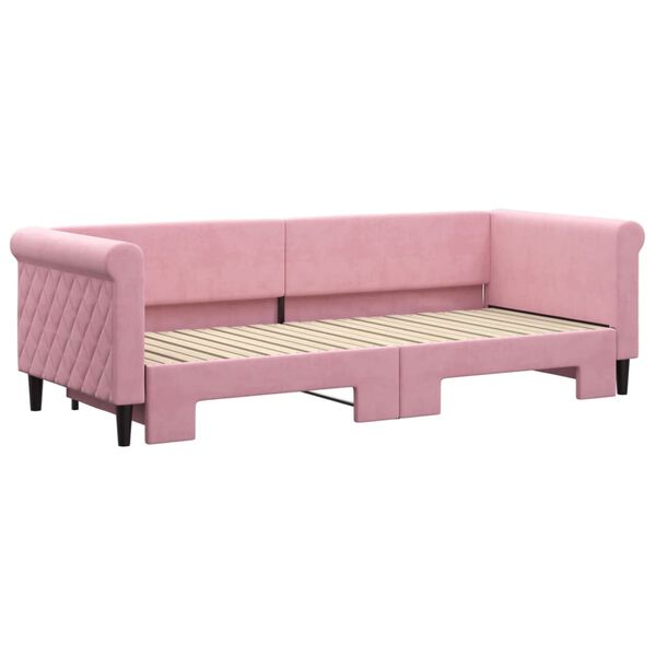 vidaXL Lit de jour avec gigogne sans matelas rose 80x200 cm