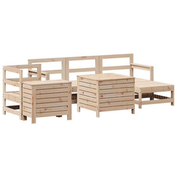 vidaXL Salon de jardin 7 pcs bois de pin massif