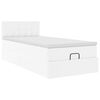 VidaXL Cadre de lit ottoman avec matelas blanc pur 90x190cm similicuir