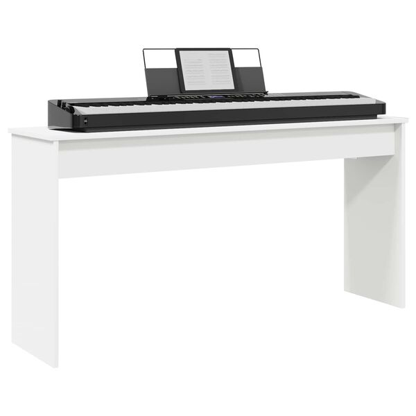 vidaXL Stand de clavier Blanc 130 x 32 x 64 cm Bois d'ing&eacute;nierie