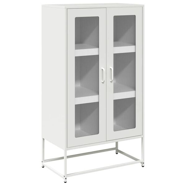 vidaXL Buffet haut blanc 68x39x123 cm acier