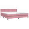 vidaXL Sommier &agrave; lattes de lit avec matelas rose 200x210 cm velours