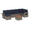 vidaXL Ensemble de canap&eacute; de jardin 8 pcs avec coussins gris r&eacute;sine tress&eacute;e