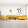 vidaXL Ensemble de canap&eacute;s 4 pcs avec coussins Jaune clair Tissu