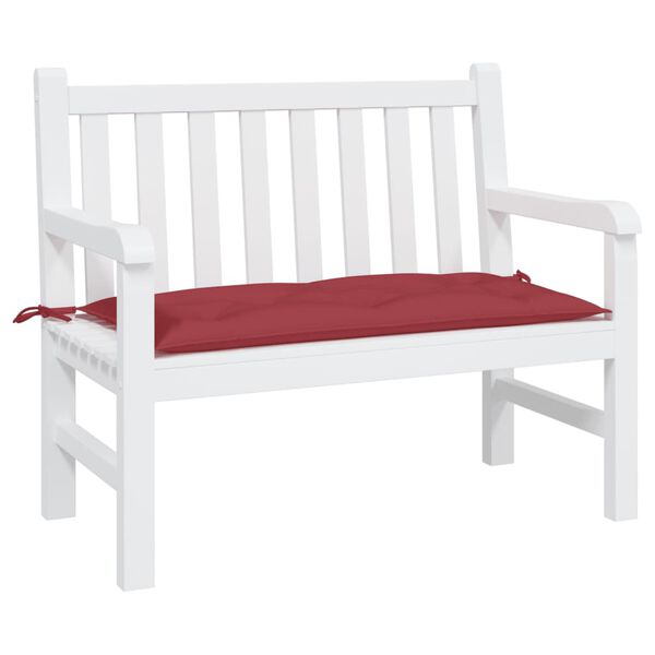 vidaXL Coussin de banc de jardin rouge bordeaux 100x50x7 cm