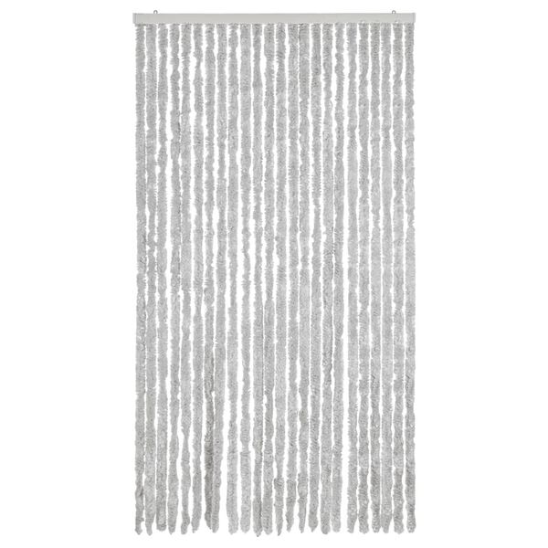 vidaXL Rideau anti-mouches gris 100x220 cm chenille