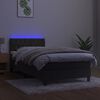 vidaXL Sommier &agrave; lattes de lit avec matelas et LED Gris fonc&eacute; 90x190cm