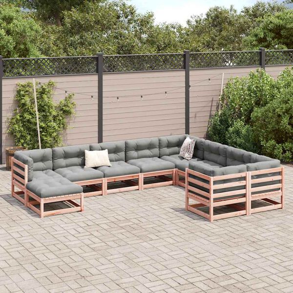 vidaXL Salon de jardin 10 pcs bois massif&nbsp;sapin de douglas