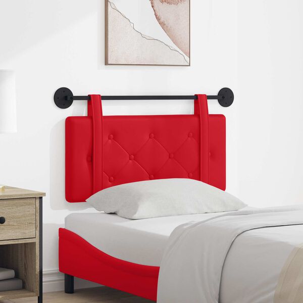 vidaXL T&ecirc;te de lit suspendue Montage mural Rouge 90 cm Simili cuir