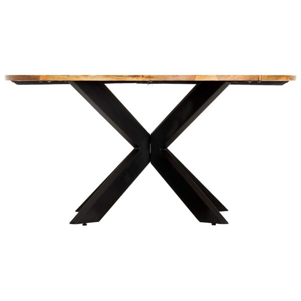 vidaXL Table &agrave; manger Rond 150x76 cm Bois de manguier massif