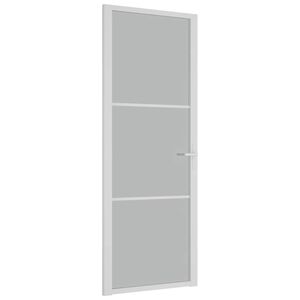 vidaXL Porte int&eacute;rieure 76x201,5 cm Blanc Verre mat et aluminium
