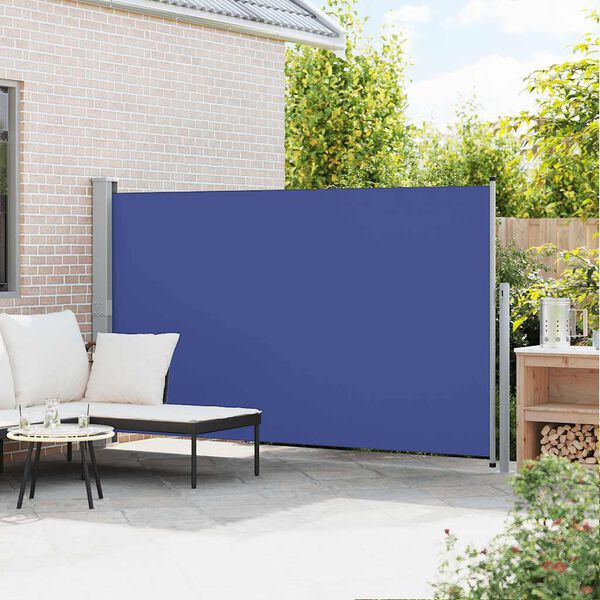 vidaXL Auvent lat&eacute;ral r&eacute;tractable de patio 170x300 cm Bleu