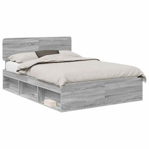 vidaXL Cadre de lit Gris Sonoma 160 x 200 cm Pin massif