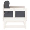 vidaXL Chaises de jardin et coussins lot de 2 blanc bois de pin massif