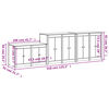 vidaXL Armoires de cuisine d'ext&eacute;rieur 3 pcs blanc bois de pin massif