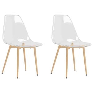 vidaXL Chaises &agrave; manger lot de 2 Transparent PET