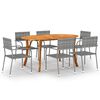 vidaXL Ensemble &agrave; manger de jardin 7 pcs Anthracite