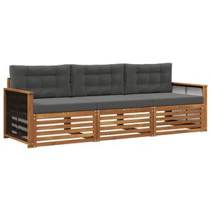 vidaXL Ensemble de canap&eacute;s d'ext&eacute;rieur 3 pcs Naturel et Anthracite