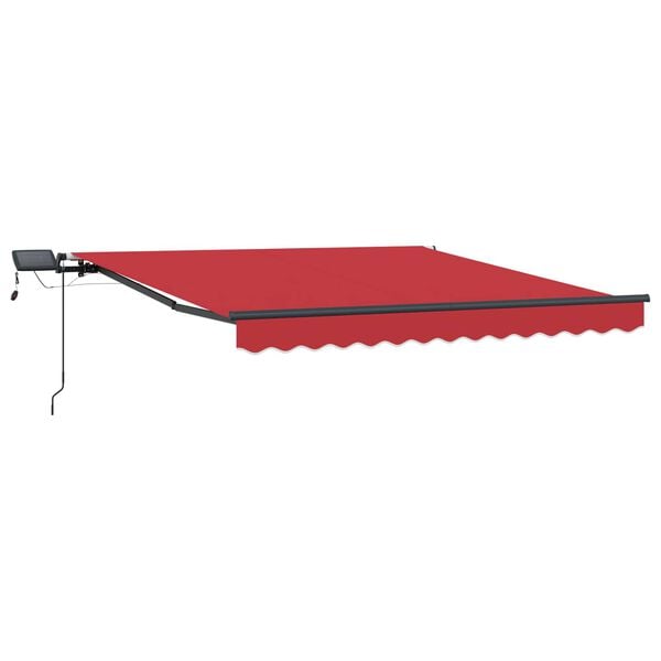 vidaXL Auvent Rétractable Rouge 350 x 250 cm tissu