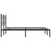 vidaXL Cadre de lit m&eacute;tal sans matelas avec t&ecirc;te de lit noir 140x190cm