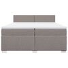 vidaXL Sommier &agrave; lattes de lit avec matelas Taupe 200x200 cm Tissu