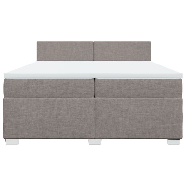 vidaXL Sommier &agrave; lattes de lit avec matelas Taupe 200x200 cm Tissu