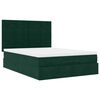 vidaXL Cadre de lit ottoman avec matelas vert foncé 140x200 cm velours
