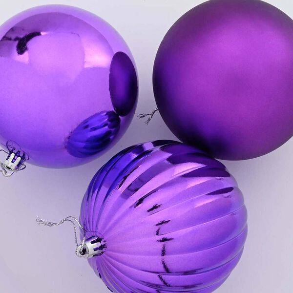 vidaXL Ensemble de Boules de Noël 3 pcs Lilas Plastique