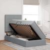 vidaXL Lit avec rangement et matelas Gris clair 100 x 200 cm Polyester